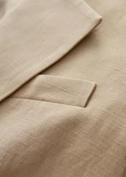 New & Other Stories Manteau Blazer En Soie Mélangée Beige