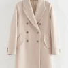 Discount & Other Stories Manteau Carré à Double Boutonnage En Laine Blanc