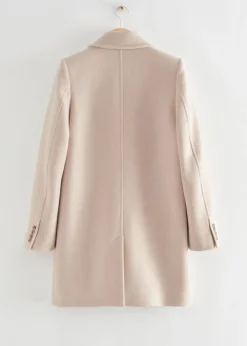 Discount & Other Stories Manteau Carré à Double Boutonnage En Laine Blanc