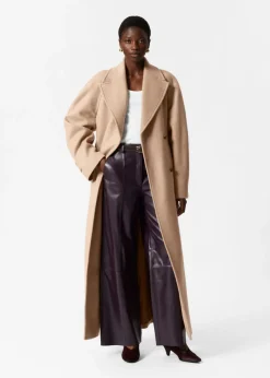 Shop & Other Stories Manteau Ceinturé En Laine Mélangée Beige