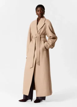 Shop & Other Stories Manteau Ceinturé En Laine Mélangée Beige