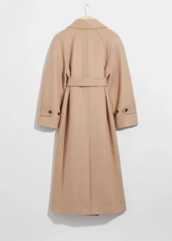 Shop & Other Stories Manteau Ceinturé En Laine Mélangée Beige