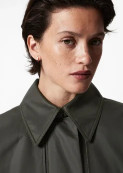 New & Other Stories Manteau En Coton à Poches Plaquées Vert