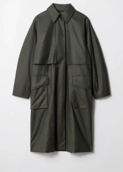 New & Other Stories Manteau En Coton à Poches Plaquées Vert