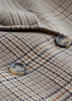 Shop & Other Stories Manteau En Laine Croisé De Coupe Décontractée Beige à carreaux