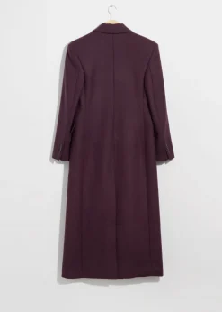 Sale & Other Stories Manteau Long En Laine Mélangée Violet foncé