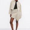 Store & Other Stories Mini-jupe Asymétrique à Superposition Beige