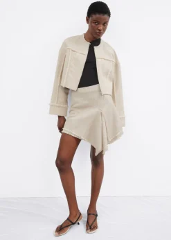 Store & Other Stories Mini-jupe Asymétrique à Superposition Beige