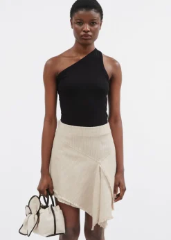 Store & Other Stories Mini-jupe Asymétrique à Superposition Beige