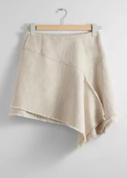 Store & Other Stories Mini-jupe Asymétrique à Superposition Beige