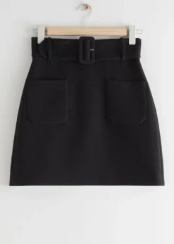 Cheap & Other Stories Mini-jupe Ceinturée Noir
