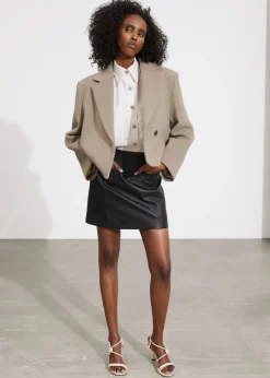 Shop & Other Stories Mini-jupe En Cuir Noir