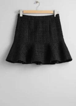 Fashion & Other Stories Mini-jupe Volantée En Tweed Tweed noir