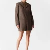 Shop & Other Stories Mini-robe Blazer Brodée D’abeilles Tweed brun