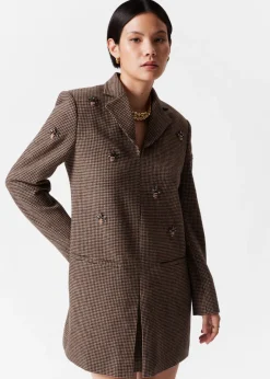 Shop & Other Stories Mini-robe Blazer Brodée D’abeilles Tweed brun