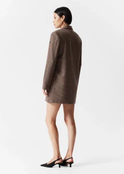 Shop & Other Stories Mini-robe Blazer Brodée D’abeilles Tweed brun