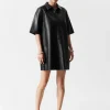 Online & Other Stories Mini-robe En Cuir Zippée Noir