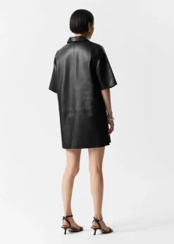 Online & Other Stories Mini-robe En Cuir Zippée Noir