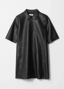 Online & Other Stories Mini-robe En Cuir Zippée Noir