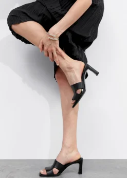 Hot & Other Stories Mules En Cuir à Talons Noir