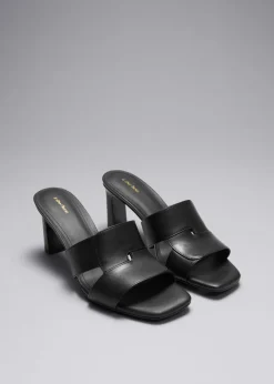Hot & Other Stories Mules En Cuir à Talons Noir