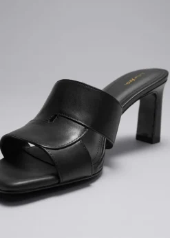 Hot & Other Stories Mules En Cuir à Talons Noir