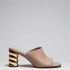New & Other Stories Mules En Cuir à Talons Sculpturaux Beige
