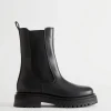 Fashion & Other Stories Épaisses Bottes En Cuir Chelsea Noir
