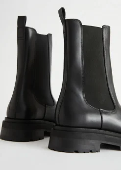 Fashion & Other Stories Épaisses Bottes En Cuir Chelsea Noir
