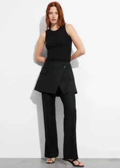 Fashion & Other Stories Pantalon Avec Jupe Portefeuille Noir