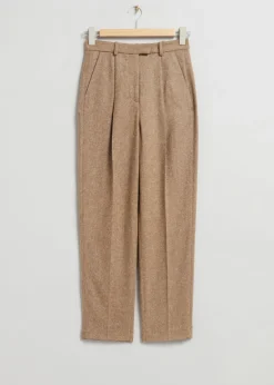 Best Sale & Other Stories Pantalon Fuselé En Tweed Carreaux beiges