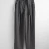 Flash Sale & Other Stories Pantalon Habillé Ceinturé Gris