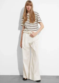 Outlet & Other Stories Pantalon Habillé Large Blanc