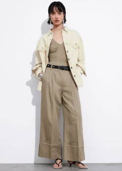 Best & Other Stories Pantalon Large à Revers Taupe