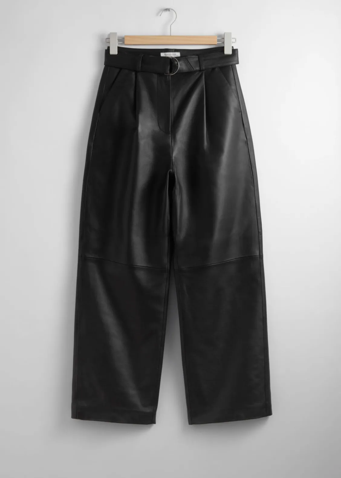Clearance & Other Stories Pantalon Large En Cuir Noir