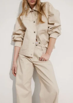 Cheap & Other Stories Pantalon Large Texturé Couleur crème