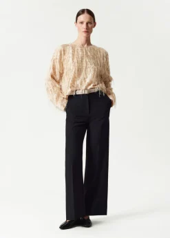 Cheap & Other Stories Pantalon Plissé Et évasé Noir