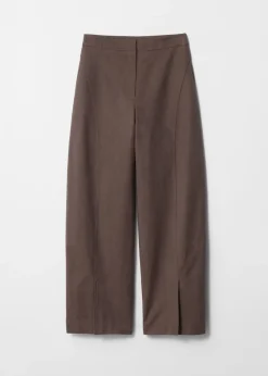 Store & Other Stories Pantalon Tailleur En Soie Mélangée Marron Clair