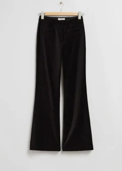 Fashion & Other Stories Pantalon évasé En Velours Noir
