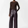 Clearance & Other Stories Pantalons En Cuir Violet foncé