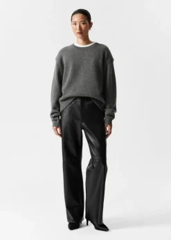 Best & Other Stories Pantalons En Cuir Noir