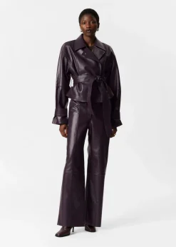Clearance & Other Stories Pantalons En Cuir Violet foncé