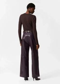 Clearance & Other Stories Pantalons En Cuir Violet foncé