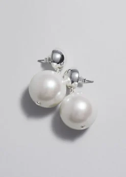 Online & Other Stories Pendants D’oreilles à Perles Argenté/Perle