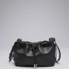 Discount & Other Stories Petit Sac Porté épaule En Cuir à Cordon De Serrage Noir