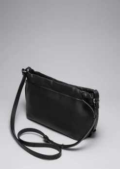 Discount & Other Stories Petit Sac Porté épaule En Cuir à Cordon De Serrage Noir