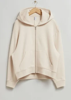 Flash Sale & Other Stories Pull à Capuche Zippé Beige clair