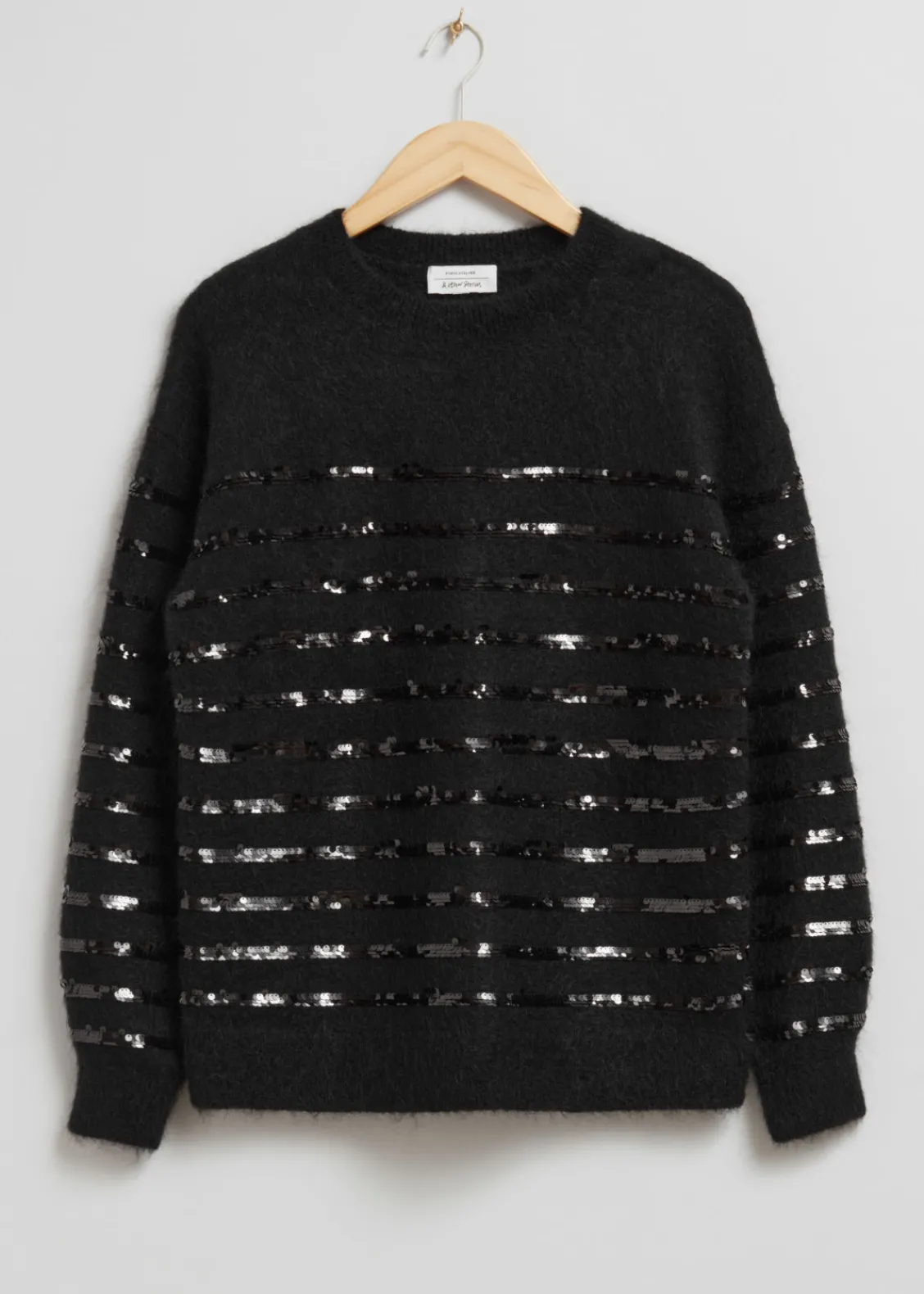 Hot & Other Stories Pull Avec Rayures De Sequins Noir