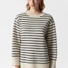 Discount & Other Stories Pull Rayé Bleu marine/Blanc