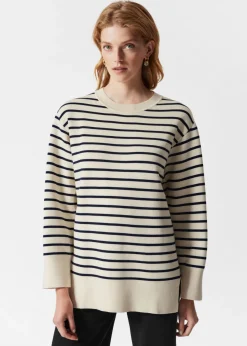 Discount & Other Stories Pull Rayé Bleu marine/Blanc